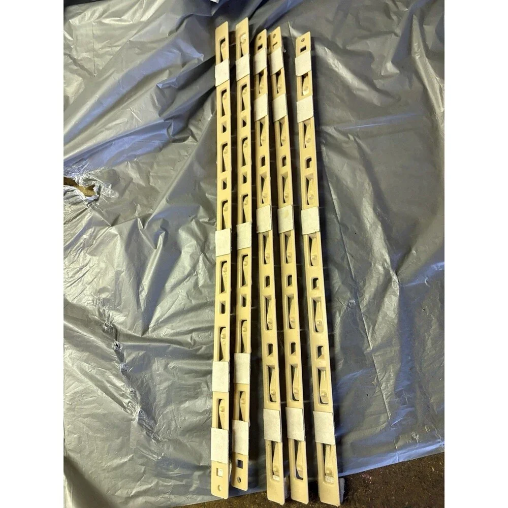 Plastic Slotted Shelving Rails – Lot of 5 – Wall‑Mount Shelf Standards